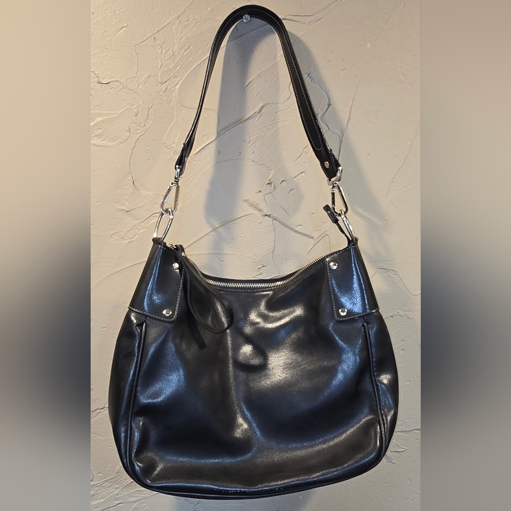 💥Nine West Black Faux Leather Shoulder Bag